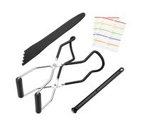 Canning Supplies, 4 in 1 Kitchen Jar Tool Kit for Home Use, 8.86x3.35x2.09 Inches Anti Scald Necessary Set for Jelly Sauce Fruits Tomato Vegetables with Funnel Tongs Lid Lifter and Jar Wrench