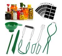 Canning Supplies - Kit de iniciación de 7, juego de herramientas de enlatado que incluye elevador de tarros de conserva, pinza de alimentos, llave para tarros, embudo de enlatado, medidor de burbujas