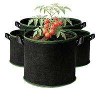 Cannobox 5 bolsas de 32 L con asas de transporte, 38 x 28 cm, tela no tejida, para el cultivo de verduras, patatas, interiores y exteriores, en balcón