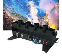 Cannon Confetti Machine Lanciatore di coriandoli a 4 colpi, pistola a getto elettronica per feste per bambini, creatore per feste, matrimoni, bar, KTV, palco, nero