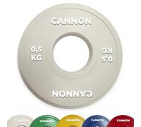 Cannon - Discos Fraccionales para Barras Olímpicas | Placas de Caucho de Alta Durabilidad (0.5 a 2.5 kg) | Incrementos Precisos para Entrenamiento de Fuerza y CrossFit (0,5 KG)