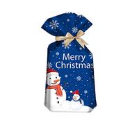 CANNXI 10 bolsas de plástico de Navidad para caramelos, paquete de regalo con cordón