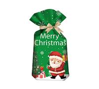 CANNXI 10 bolsas de plástico de Navidad para caramelos, paquete de regalo con cordón