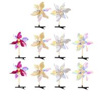 CANNXI 10 pasadores de estilo coloridos para el pelo de molino de viento giratorios, para niñas pequeñas, para tomar fotos, horquillas para el pelo, molinillos de viento