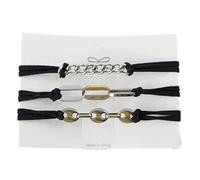CANNXI 3 diademas elásticas negras con metal dorado que se ven impresionantes en tu muñeca y bonitas joyas para el cabello