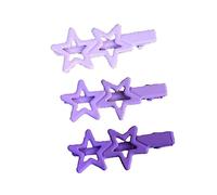 CANNXI 3 pinzas para el pelo con diseño de estrella de cinco puntas, color degradado, clip BB para flequillo, pinza para el pelo roto
