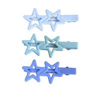 CANNXI 3 pinzas para el pelo con diseño de estrella de cinco puntas, color degradado, clip BB para flequillo, pinza para el pelo roto