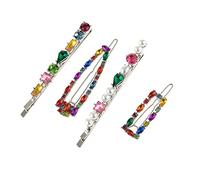 CANNXI 4 pinzas para el pelo brillantes de cristal coloridas, accesorios para el cabello para mujeres y niñas