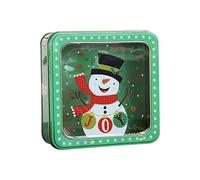 CANNXI Bolsa de Navidad de metal para galletas, caja de almacenamiento de hojalata con tapa, contenedor de decoración de vacaciones, suministros para fiestas