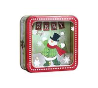 CANNXI Bolsa de Navidad de metal para galletas, caja de almacenamiento de hojalata con tapa, contenedor de decoración de vacaciones, suministros para fiestas