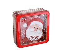 CANNXI Bolsa de Navidad de metal para galletas, caja de almacenamiento de hojalata con tapa, contenedor de decoración de vacaciones, suministros para fiestas
