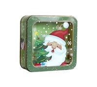 CANNXI Bolsa de Navidad de metal para galletas, caja de almacenamiento de hojalata con tapa, contenedor de decoración de vacaciones, suministros para fiestas