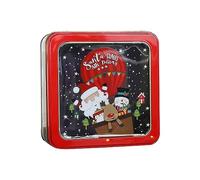 CANNXI Bolsa de Navidad de metal para galletas, caja de almacenamiento de hojalata con tapa, contenedor de decoración de vacaciones, suministros para fiestas