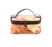 CANNXI Bolsas de maquillaje, bolsa de maquillaje portátil de PVC transparente, impermeable, con cremallera, para neceser, órgano, Orange