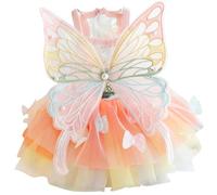 CANNXI Camisola de mariposa para perro, vestido colorido con lazo, vestido de playa para cachorros, gatos, perros pequeños, fiesta de vacaciones
