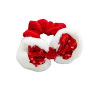 CANNXI Coleteros navideños de terciopelo, lazos festivos, accesorios para el cabello, lentejuelas brillantes, lazos para el pelo, orejas, formas de diadema