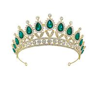 CANNXI Coronas de lágrima de cristal dorado para novia, tiara de moda para boda, tocado, joyería ajustable unisex