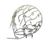 CANNXI Diadema de diamantes de imitación para mujer, tocado de gota de agua, tiara con forma de rama de hoja