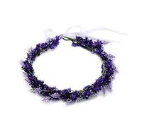 CANNXI Diadema de flores de imitación para boda, novia, lavanda, floral, guirnalda con cinta para decoración de tocado