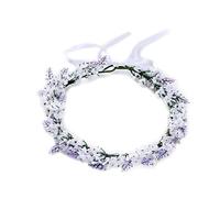 CANNXI Diadema de flores de imitación para boda, novia, lavanda, floral, guirnalda con cinta para decoración de tocado