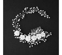 CANNXI Diadema de perlas de imitación de moda para diadema, peine para el pelo, exquisita diadema de perlas para novia, dama de honor, para esposas y novias