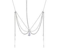 CANNXI Diademas largas de cristal con forma de gota de agua para mujer, con diamantes de imitación, para bodas, fiestas, adornos para el pelo