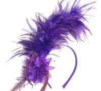 CANNXI Diademas para mujer, diadema de plumas, tocado para cosplay, aro de pelo estilo años 20, accesorio vintage de plumas para el cabello para mujer