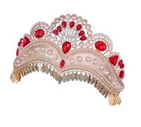 CANNXI Elegante corona de diamantes de imitación para novia, hecha a mano, tocado ajustable, accesorios de boda para mujer