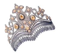 CANNXI Elegante corona de diamantes de imitación para novia, hecha a mano, tocado ajustable, accesorios de boda para mujer