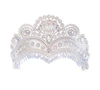 CANNXI Elegante corona de diamantes de imitación para novia, hecha a mano, tocado ajustable, accesorios de boda para mujer