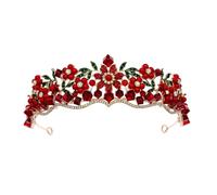 CANNXI Elegante corona de flores con diamantes de imitación del bosque, sofisticada corona de flores con detalles de diamante, elegante decoración para la cabeza