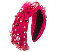 CANNXI Elegante diadema anudada con detalles brillantes, accesorio de moda para fiestas