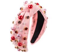 CANNXI Elegante diadema anudada con detalles brillantes, accesorio de moda para fiestas