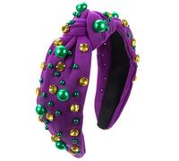 CANNXI Elegante diadema anudada con detalles brillantes, accesorio de moda para fiestas