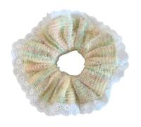 CANNXI Elegante diadema de encaje para mujeres y niñas, soporte para cola de caballo de tela suave, coletero colorido, cómodo accesorio para el cabello