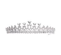 CANNXI Elegante tiara coronas de cristal plateado brillante para boda, accesorios para el cabello para mujer, accesorio de boda