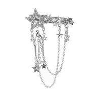 CANNXI Exquisita pinza de pelo con estrella de cristal brillante para mujeres y niñas, elegante cadena para el pelo