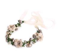 CANNXI Guirnalda de flores de moda para el pelo, para boda, novia, corona floral, diadema con cinta para decoración para festivales
