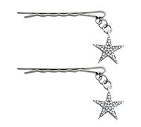 CANNXI Horquilla con colgante de estrella para niña, pinza de pelo de aleación, clip de broche dulce de cinco puntas de estrella para estudiantes
