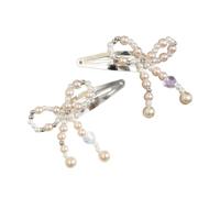 CANNXI Horquilla de pelo con lazo de perlas para mujer, horquillas de estilo francés, clip lateral para niñas, accesorios para el pelo