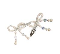 CANNXI Horquilla de pelo con lazo de perlas para mujer, horquillas de estilo francés, clip lateral para niñas, accesorios para el pelo