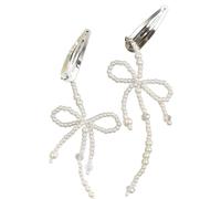 CANNXI Horquilla de pelo con lazo de perlas para mujer, horquillas de estilo francés, clip lateral para niñas, accesorios para el pelo