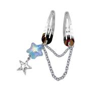 CANNXI Horquilla para el pelo con colgante de cadena de estrellas con decoración de pentastar, pasador colorido para el pelo para niñas