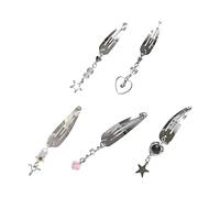 CANNXI Horquilla para el pelo con forma de corazón y estrella, diseño geométrico, elegante, con diseño de pico de pato, accesorio gótico para el pelo, joyería para mujer