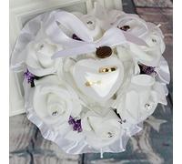 CANNXI Juego de exhibición de joyas, caja de regalo en forma de corazón, cojín de anillo de boda, caja de regalo, cojín de rosa, caja de anillo de boda, recuerdos de boda, 15 x 9 cm