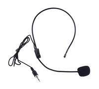 CANNXI Micrófono negro roscado de 3,5 mm para guía de uso de cabeza, micrófono condensador para altavoz para guía de enseñanza