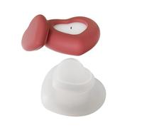 CANNXI Moldes para velas, juego de moldes de silicona con forma de corazón creativo para decoración del hogar para hacer vasos de velas y tarros de almacenamiento de yeso