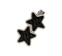 CANNXI Pasadores de metal con forma de estrella, pinza lateral de cinco puntas para el pelo, accesorio para el pelo, color blanco y negro