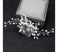 CANNXI Peine de novia de moda para mujer, joyería de perlas, adornos para el pelo, elegantes tocados de novia, boda, regalos para niñas