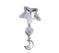 CANNXI Pinza para el pelo con colgante de corazón con forma de estrella, clip de flequillo con forma de estrella, pinza de metal hueca moderna y elegante